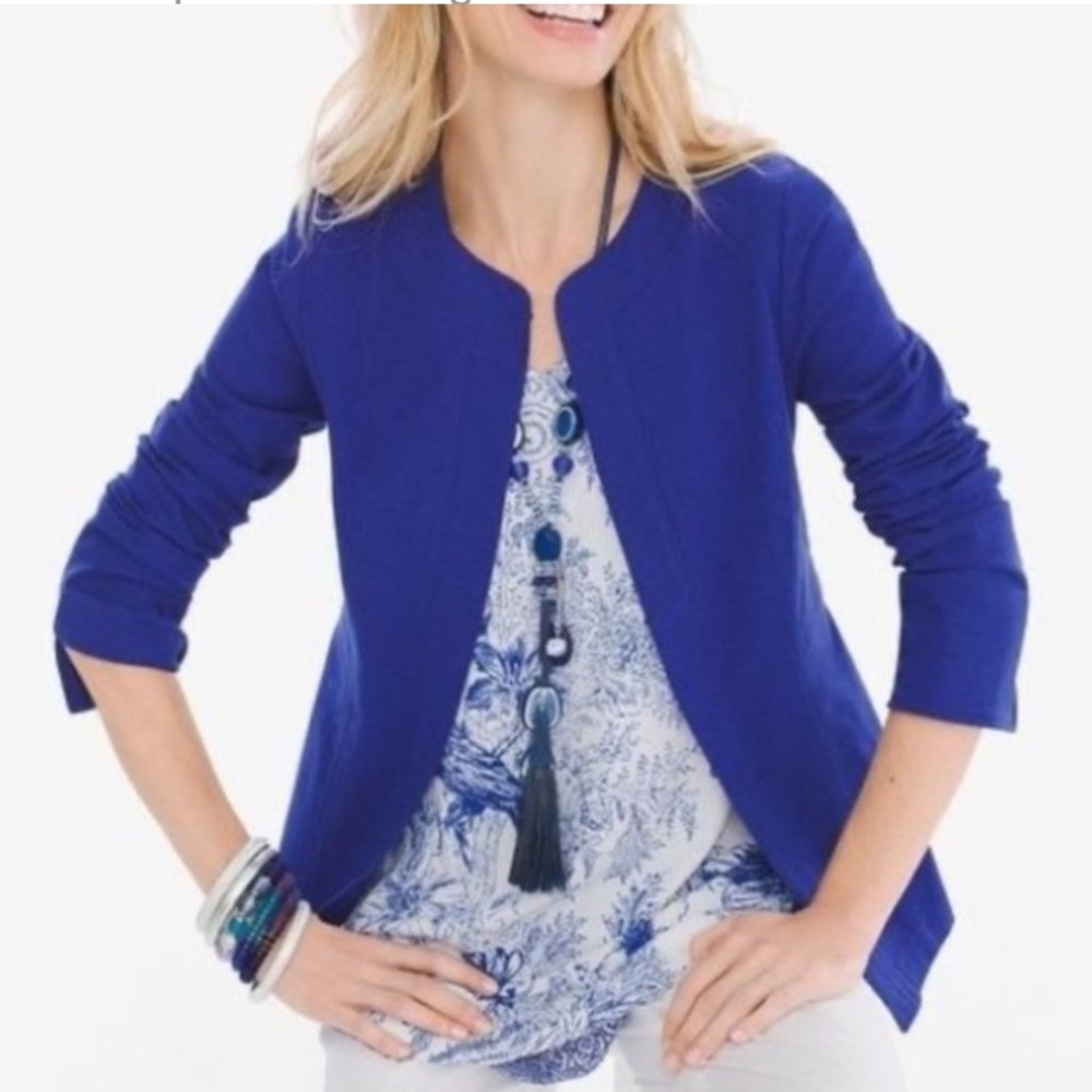 🆕 Harve' Benard Blue A-Line Jacket with Front Zipper. Size 10